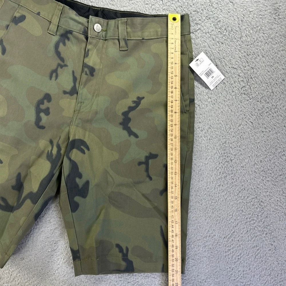 Volcom Shorts Mens 30 Green‎ Camo Chino Vmonty Stretch 22 Skate Military NEW - Picture 7 of 9
